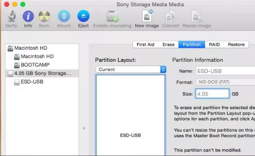 Aplicacion de MacOS "Utilidad de discos"