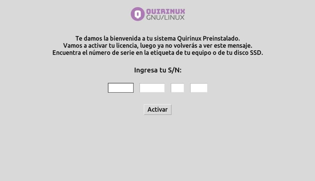 Activar Quirinux